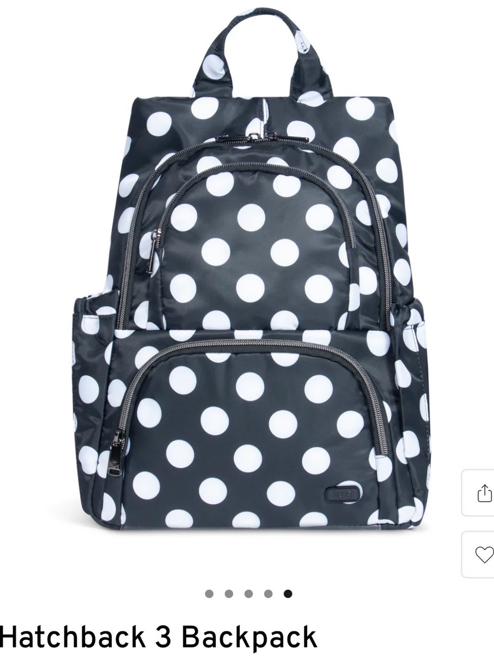 NWT- lug Black Large Dot Backpack